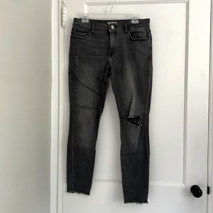 Warp+Weft Distressed JFK Skinny Jeans - 29x28